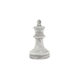 ATHENA Stone King Chess Piece in white ceramic with artisan-carved stone detailing for luxury interior styling.