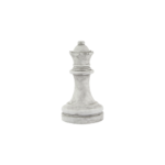 ATHENA Stone Queen Chess Piece with weathered stone texture in white ceramic for elegant interior décor.