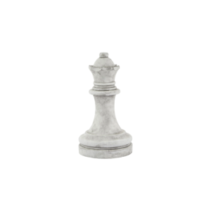 ATHENA Stone Queen Chess Piece with weathered stone texture in white ceramic for elegant interior décor.