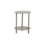 CAMDEN Round Side Table in grey wood with circular design and modern minimalist profile.
