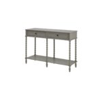 CAMDEN Large Two Drawer Console Table in grey wood with wide contemporary design and dual storage drawers.