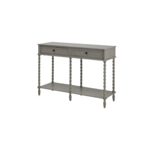 CAMDEN Large Two Drawer Console Table in grey wood with wide contemporary design and dual storage drawers.