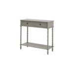CAMDEN Two Drawer Console Table in grey wood with dual drawers and modern slim design.