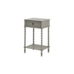 CAMDEN Drawer Side Table in grey wood with single hidden drawer and modern compact design.