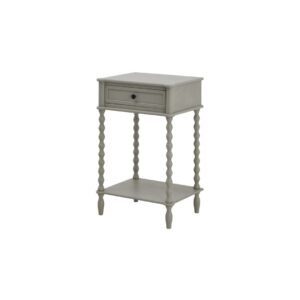 CAMDEN Drawer Side Table in grey wood with single hidden drawer and modern compact design.