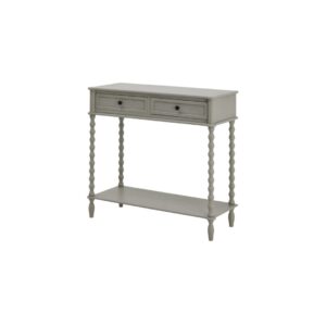 CAMDEN Two Drawer Console Table in grey wood with dual drawers and modern slim design.