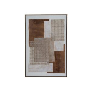 SEDORA Hand Painted Canvas In Frame – hand-painted textured wall art with bold contrast and wooden frame, ideal for contemporary or modern interior décor.