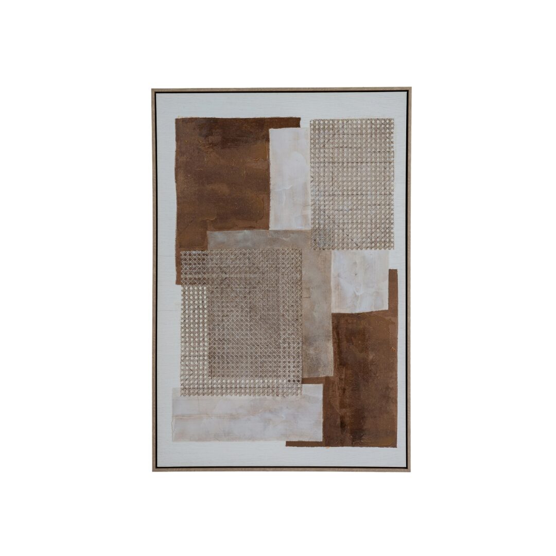 SEDORA Hand Painted Canvas In Frame – hand-painted textured wall art with bold contrast and wooden frame, ideal for contemporary or modern interior décor.