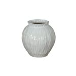 NUMA Round Vase – white ceramic vase with rounded form and minimalist finish, ideal for modern and Scandinavian interiors.