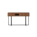 BEZO Walnut Console Unit – walnut elm wood console with black iron frame, modern design for luxury contemporary interiors.