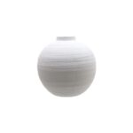 TIBER Large Matt White Ceramic Vase – oversized matte white ceramic vase with smooth, textured finish, perfect for statement styling in modern or neutral interiors.