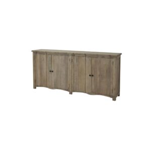 COPGROVE Collection 4 Door Sideboard – Handcrafted Hardwood Sideboard with Washed Brown Finish and Ample Storage