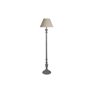 ITHACA Floor Lamp – Handcrafted Floor Lamp with Neutral Washed Wood Base and Linen Shade