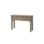 COPGROVE Collection Console Table – Handcrafted Hardwood Console Table with Washed Brown Finish and French-Inspired Design