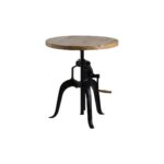 DRAFTSMAN Adjustable Bistro Table – Handcrafted Industrial Bar Table with Wooden Top and Adjustable Height