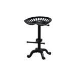 DRAFTSMAN Adjustable Tractor Seat – Handcrafted Industrial Stool with Height-Adjustable Contoured Seat and Black Metal Frame