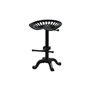 DRAFTSMAN Adjustable Tractor Seat – Handcrafted Industrial Stool with Height-Adjustable Contoured Seat and Black Metal Frame
