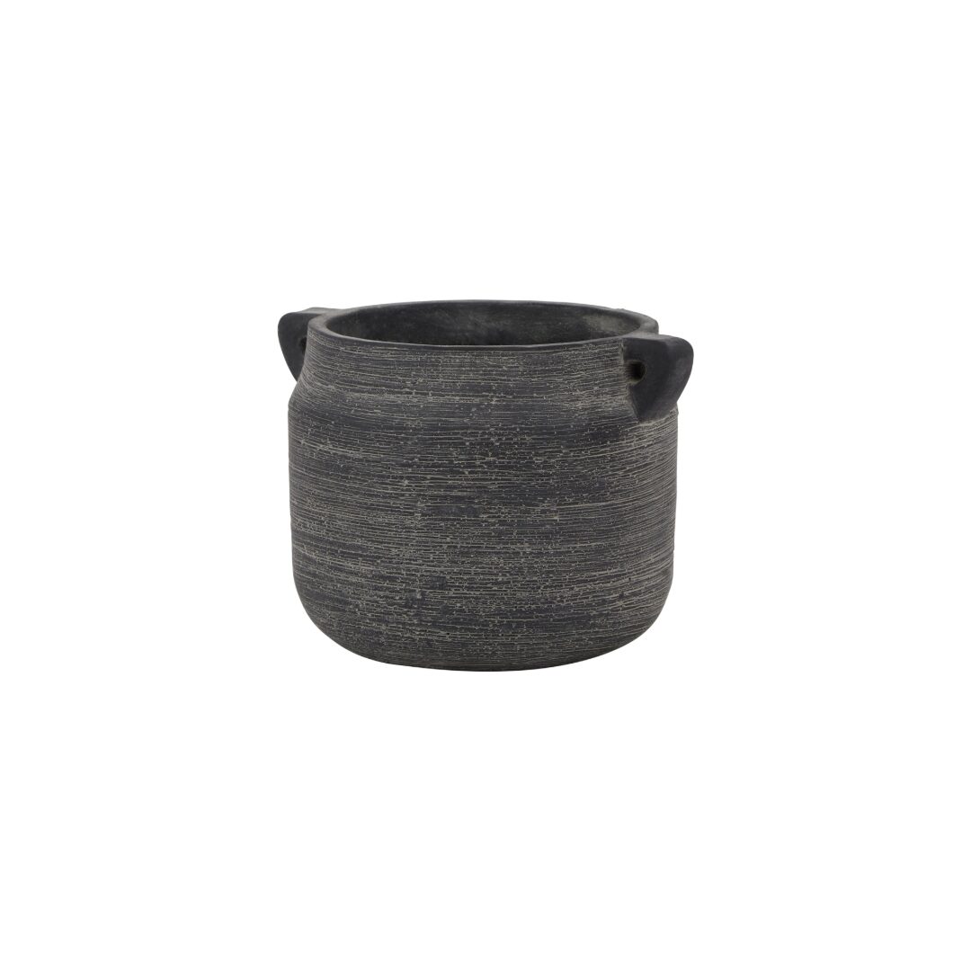 AMALFI Grey Hydria Pot – Handcrafted ceramic Mediterranean-style pot with weathered grey finish