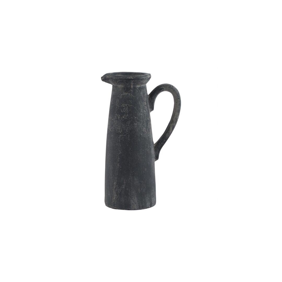 AMALFI Grey Tall Jug – Sculptural ceramic jug with matte grey finish and Mediterranean design