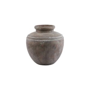 SIENA Large Brown Water Pot – Handcrafted ceramic water pot with wide-mouth design and warm brown finish, ideal for indoor and outdoor décor.