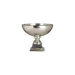 Knight Townhouse Small Bowl with rough nickel finish, chalice shape, and elegant silver-toned plinth.