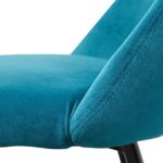 Petrol velvet bar chair with black steel frame and brass-tipped legs