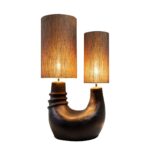 DENISE Black Terracotta Table Lamp – modern luxury table lamp with terracotta base and chic lampshade