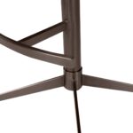 Modern bar chair with upholstered Bermuda fabric seat and brushed bronze swivel base