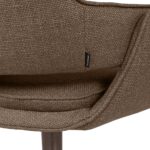 Modern dining chair with Bermuda fabric upholstery and brushed bronze stainless-steel legs