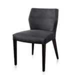 JASY Velour 999 Dining Chair with soft dark velour upholstery and Dark Wengue beechwood legs