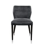 JASY Velour 999 Dining Chair with soft dark velour upholstery and Dark Wengue beechwood legs