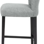 JASY Paco Low Bar Chair with Paco Acier fabric, cushioned seat, low backrest, and Dark Wengue beech legs