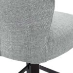 JASY Paco Low Bar Chair with Paco Acier fabric, cushioned seat, low backrest, and Dark Wengue beech legs