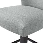 JASY Paco Low Bar Chair with Paco Acier fabric, cushioned seat, low backrest, and Dark Wengue beech legs