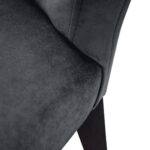 JASY Velour 999 Dining Chair with soft dark velour upholstery and Dark Wengue beechwood legs