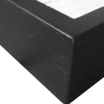 White textured wall art with vertical ribbed detailing and a semi-circular relief in a wooden frame.