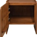 MIKA Right Bedside Cabinet in amber-finished mindi veneer with rounded sculptural edges and modern minimalist design.