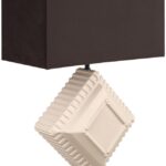 UNITY Table Lamp – geometric ivory earthenware base with sleek black rectangular shade, modern designer lighting