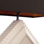 UNITY Table Lamp – geometric ivory earthenware base with sleek black rectangular shade, modern designer lighting