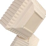 UNITY Table Lamp – geometric ivory earthenware base with sleek black rectangular shade, modern designer lighting