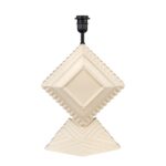 UNITY Table Lamp – geometric ivory earthenware base with sleek black rectangular shade, modern designer lighting
