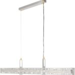 SKYFI linear pendant lamp in brushed aluminium with integrated LED strip, modern architectural ceiling light