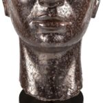 CONCA bronze ceramic statue with black powder-coated base, handcrafted decorative sculpture for modern interior styling.