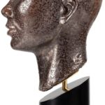 CONCA bronze ceramic statue with black powder-coated base, handcrafted decorative sculpture for modern interior styling.