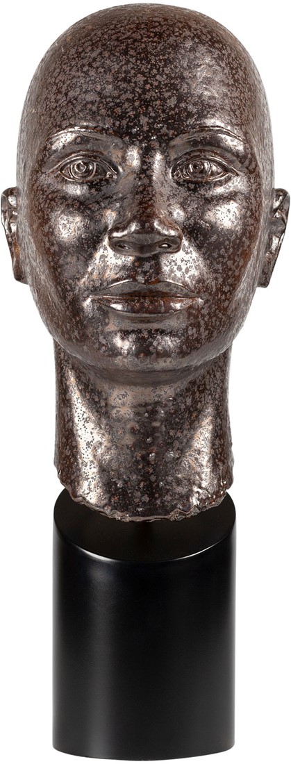 CONCA bronze ceramic statue with black powder-coated base, handcrafted decorative sculpture for modern interior styling.