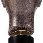 CONCA bronze ceramic statue with black powder-coated base, handcrafted decorative sculpture for modern interior styling.