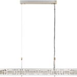 SKYFI linear pendant lamp in brushed aluminium with integrated LED strip, modern architectural ceiling light