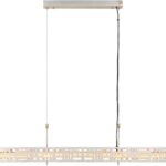 SKYFI linear pendant lamp in brushed aluminium with integrated LED strip, modern architectural ceiling light