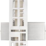 SKYFI wall lamp in brushed aluminium with integrated LED strip, modern architectural wall light