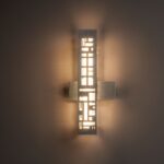 SKYFI wall lamp in brushed aluminium with integrated LED strip, modern architectural wall light